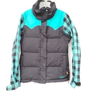 Roxy 5k ski jacket with removable sleeves XS teal